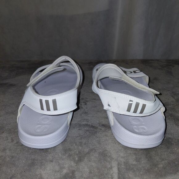 Adidas Adilette Strappy Sandal Womens Size 10 White Champagne Adjustable Slide - Picture 4 of 14